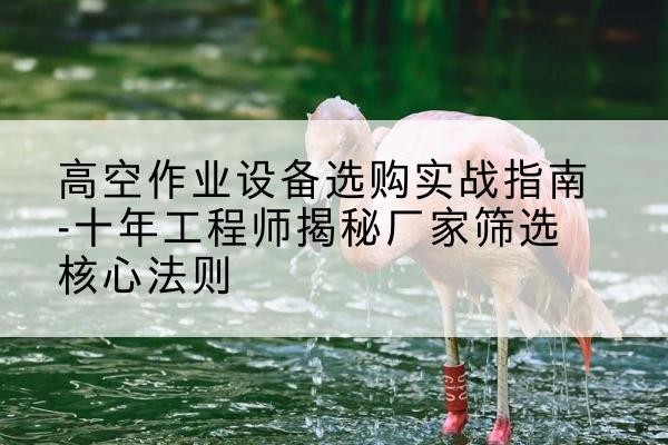 邹平剪叉式升降机厂家-高空作业设备选购实战指南-十年工程师揭秘厂家筛选核心法则